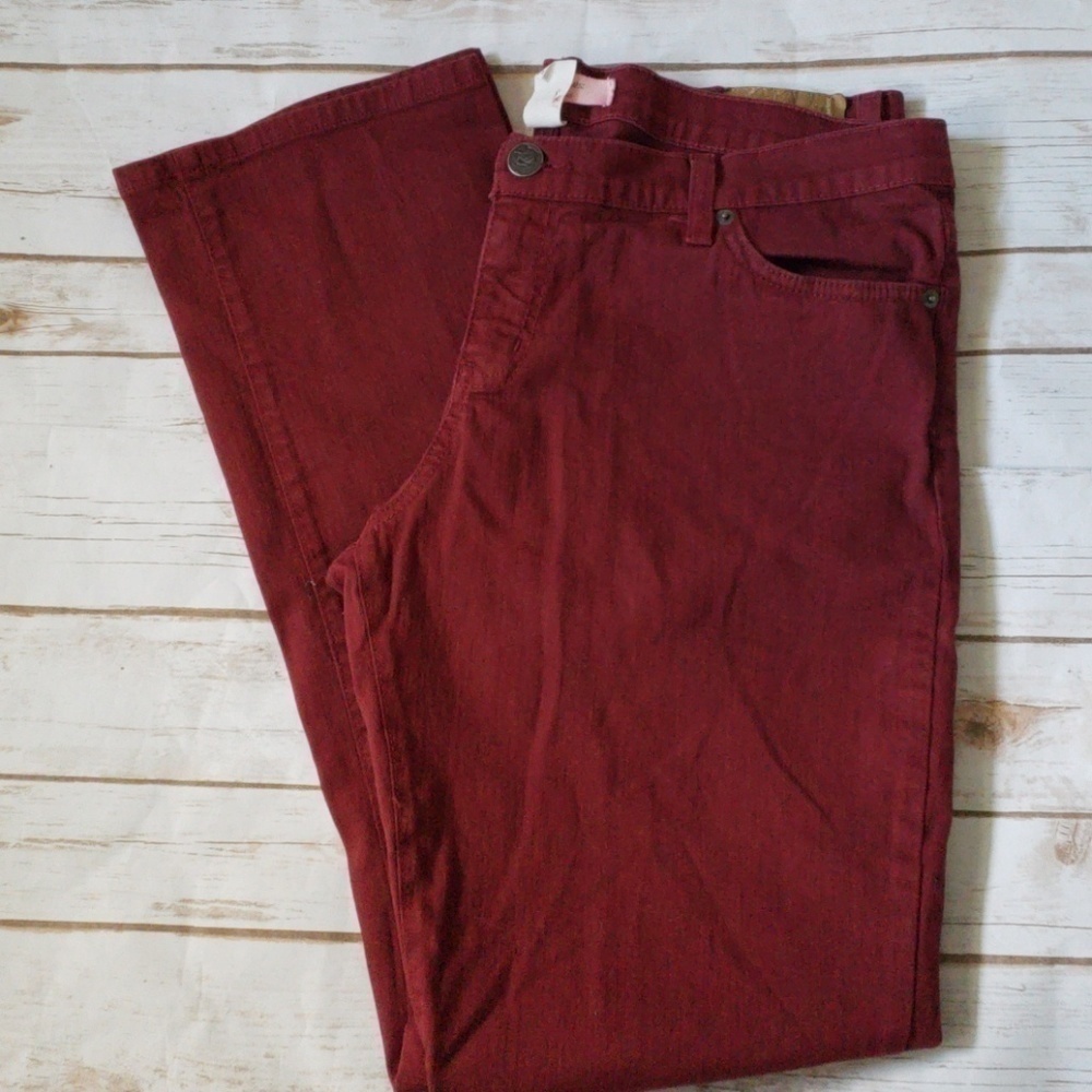 Truck dark maroon straight leg jeans